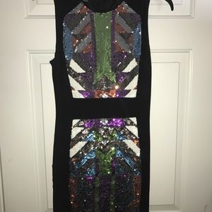 GORGEOUS Bebe multi sequin dress